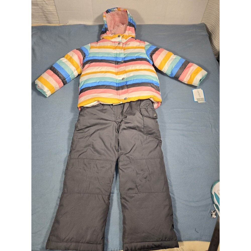 Carter's Girls' Fleece-Lined Puffer Jacket and Snow Pants Set Sz 4 New